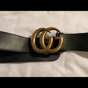 Gucci Black Wide Leather Belt